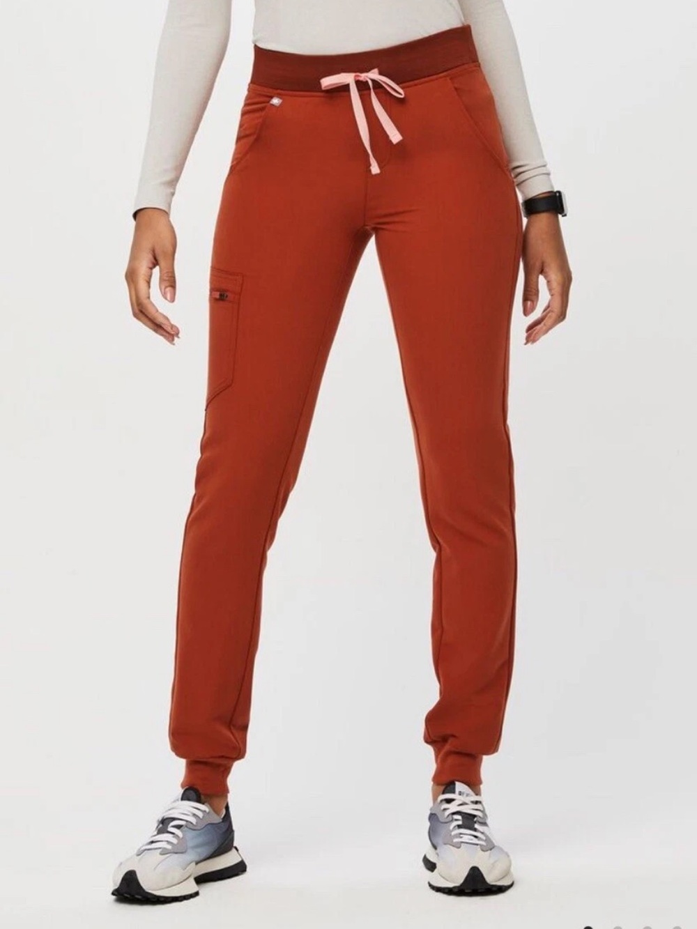 Figs Zamora Jogger Scrub Pants Small Auburn Burnt Orange